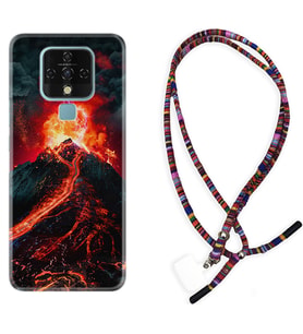 Tecno Camon 16 18P Pova Kılıf Boyun Asklı Rasta Silikon Yanardağ 1611