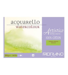 Fabriano Artistico Extra White Suluboya Blok 300 gr. 31x41 cm. 20 yp. Kaba Grenli Rough 
