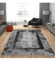Eliana Home Dijital Baskı Yıkanabilir Kaymaz Taban Salon Halısı Ve Yolluk LNA0824-FNL34 (Siyah)