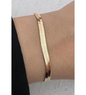Kararmaz Renk Atmaz Xuping Rose Gold İtalyan Zincir Minimal Kadın Çelik Bileklik