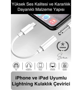 İphone 15-14-13-12-11-X-7-8 Lightning Uyumlu Kablolu Kulaklık Çevirici Tak Çalıştır Aux Dönüştürücü