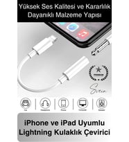 İphone 15-14-13-12-11-X-7-8 Lightning Uyumlu Kablolu Kulaklık Çevirici Tak Çalıştır Aux Dönüştürücü