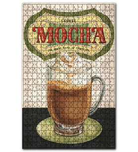 Cakapuzzle Eski Mocha Afiş Görseli Puzzle Yapboz MDF (Ahşap) (120 Parça)