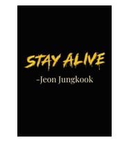 Bts Hayatta Kalma Şarkısı Jungkook Tablo Ahşap Poster Dekoratif Kod612