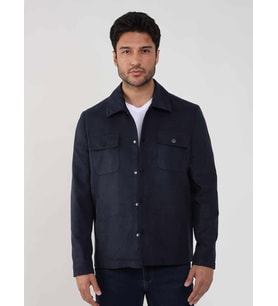 Dufy Lacivert Erkek Regular Fit Düz Klasik Yaka Süet Mont - 104741