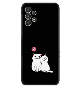 Samsung Galaxy M14 Kılıf Silikon Desen Özel Seri Love Cats 1690
