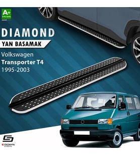 S-Dizayn VW Transporter T4 Uzun Şase Diamond Krom Yan Basamak 253 Cm 1995-2003 A+ Kalite