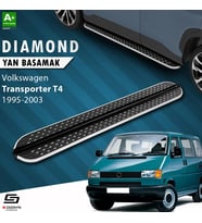 S-Dizayn VW Transporter T4 Uzun Şase Diamond Krom Yan Basamak 253 Cm 1995-2003 A+ Kalite