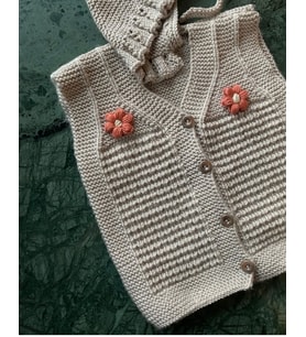Örgü Kız  Veya  Erkek Çocuk Yelek Set (Füme)