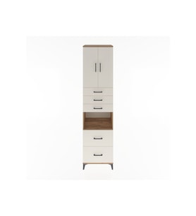 Hyperion Dolap 3 Raflı 5 Çekmeceli 2 Kapaklı 60x44x243 Çam-Aytaşı
