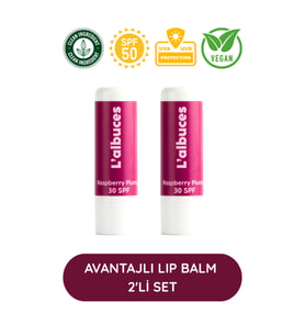 30 SPF Raspberry Plump Lip Balm 2’li Set – Dolgun Dudak & Koruma