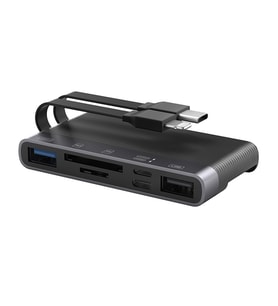 ALLY NK-1048HD 6in1 USB + Type-C + Lightning + SD-TF Kart Okuyucu Çevirici Adaptör (Siyah)