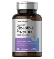 Horbaach Essential Digestive Enzymes 100 Capsules Enzyme Blend for Men & Women Non-GMO  Gluten Free. (Renksiz)