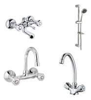 ARÇE Klasik Çevirmeli Banyo  Kuğu Evye  Lavabo Bataryası  Sürgülü Duş Takımı