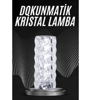 Kristal Lamba Masa Lambası Şarjlı Masa Lambası Dokunmatik Sensör Usb Şarjlı