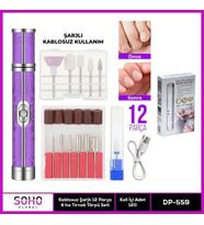 Şarjlı 12 Başlıklı Manikür Seti
