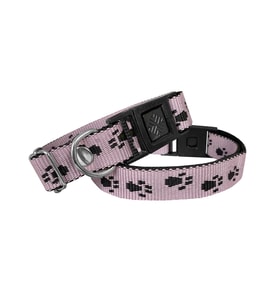 Markapet Köpek Tasması Patili Dokuma 2 cm - Min: 30 cm - Max: 50 cm Açık Pembe