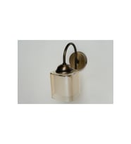Eskitme Bronz Kare Cam Başlıklı Aplik