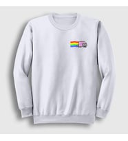 Presmono Unisex Beyaz Nyan Cat Meme Kedili Sweatshirt 460763tt (Beyaz)