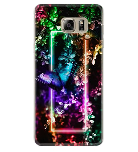 Samsung S7 Edge S20 Fe Plus Ultra S21 S22 Kılıf Desenli Silikon Butterfly Neon 1684