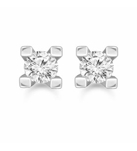 1.00 Karat Tektaş Pırlanta Küpe (Beyaz)