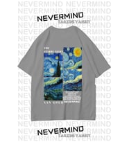 Nevermind Unisex Van Gogh Baskılı Oversize Tshirt (Antrasit)