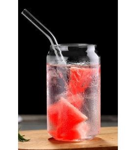 Borosilikat Cam Pipetli Caraf 420ml Bardak Kokteyl Bardağı
