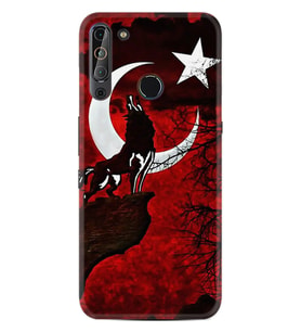 Casper Via X20 Kılıf Resimli Desenli Baskılı Silikon Kılıf Wolf and Moon 2 1381