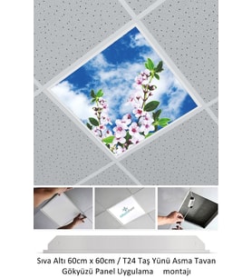 Asma Tavan Led-60cmx60cm-sıva Altı-54w-6500k-led Panel-led Armatür- 60x60 Taş Yünü Asma Tavan Ledli