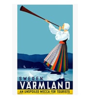 Isveç Varmland Värmland Poster Restore Edilmiş Tablo Ahşap Poster Dekoratif