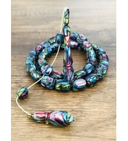 Multicolor Fransız Galalith Usta İşçilikli Eski Fransız Galalith Tesbih