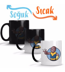 Fallout Vault Boy Thanos Sihirli Kupa Bardak Porselen