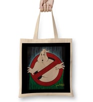 Ghostbusters Logo Water Colors Bez Çanta Uzun Saplı