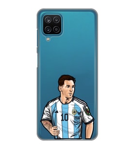 Samsung Galaxy A12/M12 Uyumlu Lionel Messi Desenli Şeffaf Telefon Kılıfı