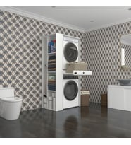 Kenzlife çamaşır-kurutma makinesi dolabı bacce sol byz 187*090*60 çekmeceli banyo (Beyaz)