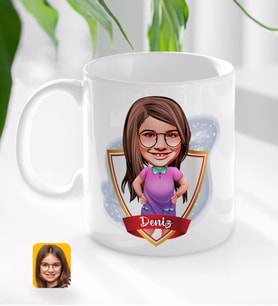 BK Gift Kişiye Özel İsimli Kız Çocuk Karikatürlü Beyaz Kupa Bardak-3