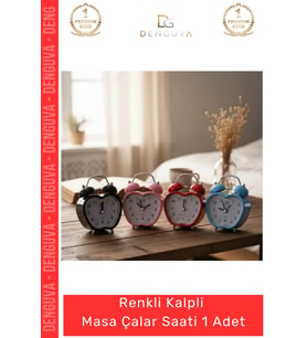 #ÇalarSaat Dekoratif Işıklı Nostaljik Kulaklı Çan Tasarım Şık Hediye Komodin Renkli Kalp Masa Çalar