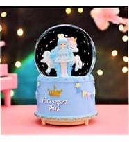Unicorn Ve Sevimli Kız Işıklı Müzikli Püskürtmeli Büyük Boy Kar Küresi (Pembe)