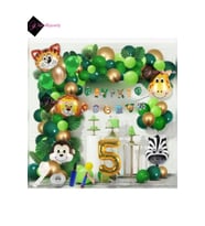 5 Yaş İYİ Kİ DOĞDUN Uzar Yazı Safari Temalı Folyo Lüks Zincir Balon Seti