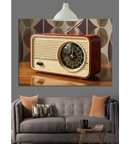 Vintage Radyo Müzik Kutusu Dekoratif Kanvas - Mdf Ahşap Tablo