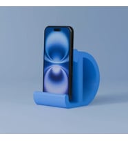 Dekoratif D Harfi Tasarımlı Masaüstü Akıllı Telefon Standı ve Tutucu (Mavi)