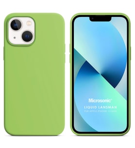 Microsonic Apple iPhone 13 Mini Kılıf Liquid Lansman Silikon Açık Yeşil