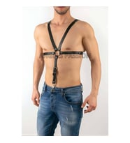 Deri Erkek Fantazi Giyim - Gay Deri İç Giyim - Erotik Erkek İç Giyim (Kırmızı)
