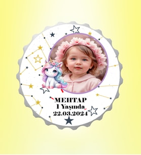 Pony Resimli İsimli Yıldız Haritası Kapak Magnet Açacak Kişiye Özel