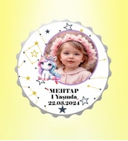 Pony Resimli İsimli Yıldız Haritası Kapak Magnet Açacak Kişiye Özel