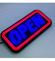 Leon Işık 'OPEN' Işıklı Özel Tabela-Led ile Neon Görünümlü Tabela-KIRMIZI Çizgi (25X12CM)