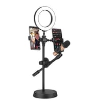 Fuchsia Dual Small Light Işıklı Telefon Tutucu 9cm Ring Light