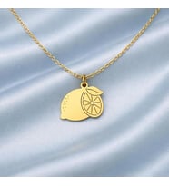 Kişiye Özel 925 Ayar Gümüş Minimalist Limon Kolye (Gold)