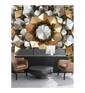 
Dreamwall 3D Geometrik Elmas Desenli Silinebilir Tekstil Duvar Kağıdı (Çok Renkli)