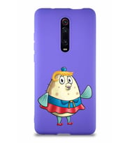 Xiaomi Redmi K20 Soft Premier Kapak Bayan Puff Tasarımlı Silikon Kılıf - Mor (Şeffaf)